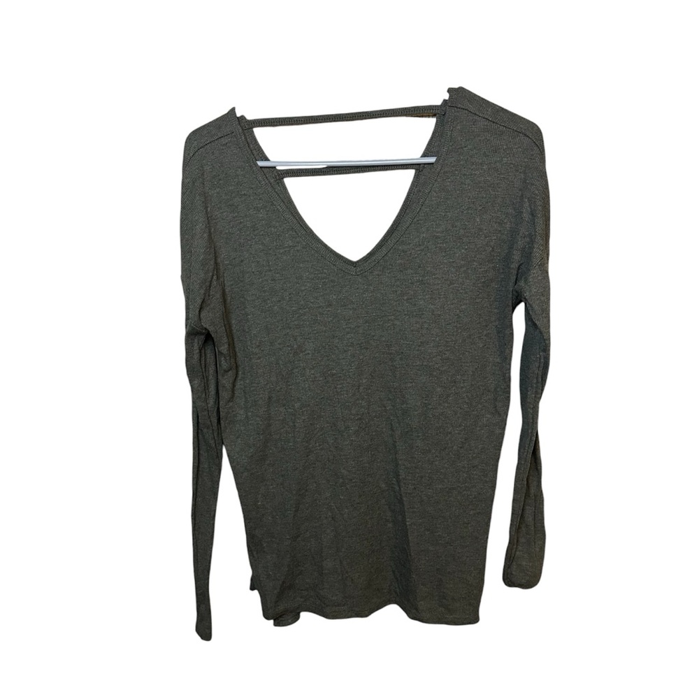 SO Green Ribbed Blouse Small
